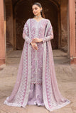 Farasha Ritzier Embroidered Chiffon Unstitched 3Pc Suit - Pastel Mist