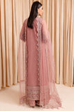 Farasha Luxury Formal Embroidered Net Unstitched 3Pc Suit - Pastel Peach