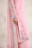 Farasha Embroidered Luxury Chiffon Unstitched 3Pc Suit - Pastel Rose