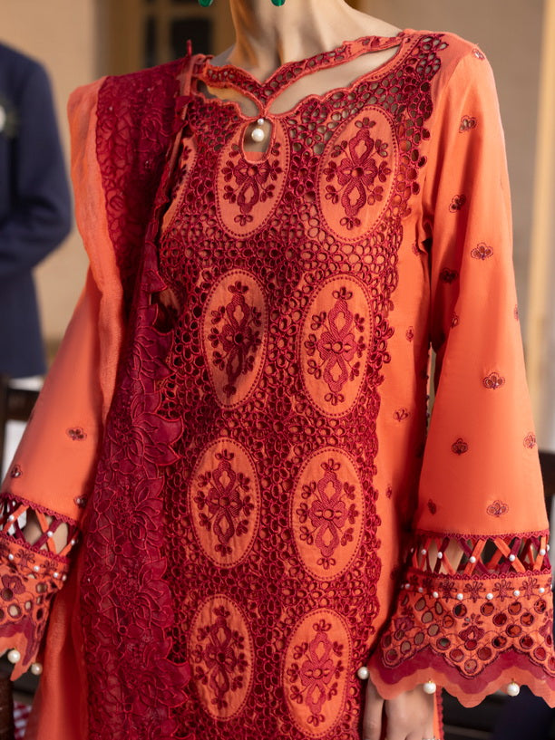 Maya by Faiza Faisal Embroidered Luxury Lawn Unstitched 3Pc Suit - Paula