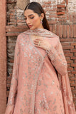 Farasha Ritzier Embroidered Chiffon Unstitched 3Pc Suit - Peach Bell