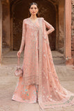 Farasha Ritzier Embroidered Chiffon Unstitched 3Pc Suit - Peach Bell