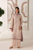 Farasha Summer Melody Embroidered Lawn Unstitched 3Pc Suit - Peach Blush
