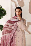 Farasha Summer Melody Embroidered Lawn Unstitched 3Pc Suit - Peach Blush