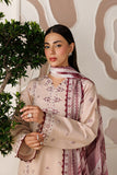 Farasha Summer Melody Embroidered Lawn Unstitched 3Pc Suit - Peach Blush