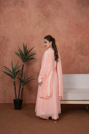 Feathers Premium Embroidered Lawn Unstitched 3Pc Suit - Peach Opaline Heirloom