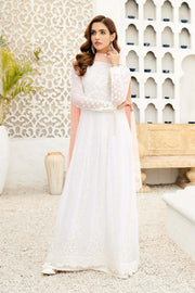 Alizeh Fashion Vol-04 Embroidered Chiffon 3Pc Suit D-02 Peach Pearl