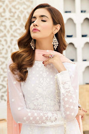 Alizeh Fashion Vol-04 Embroidered Chiffon 3Pc Suit D-02 Peach Pearl
