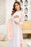 Alizeh Fashion Vol-04 Embroidered Chiffon 3Pc Suit D-02 Peach Pearl