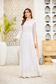 Alizeh Fashion Vol-04 Embroidered Chiffon 3Pc Suit D-02 Peach Pearl