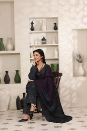 Feathers The Frost Digital Printed Dhanak Unstitched 3Pc Suit Peacock Paisley-FT788