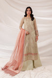 Farasha Lumiere Luxury Embroidered Net Unstitched 3Pc Suit - Pearl Dream