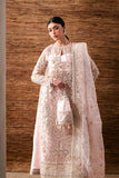 Emaan Adeel Starlit Jewels Unstitched Organza 3Pc Suit - Pearl Essence