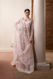 Emaan Adeel Starlit Jewels Unstitched Organza 3Pc Suit - Pearl Essence