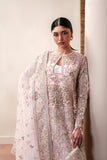 Emaan Adeel Starlit Jewels Unstitched Organza 3Pc Suit - Pearl Essence