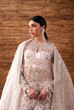 Emaan Adeel Starlit Jewels Unstitched Organza 3Pc Suit - Pearl Essence