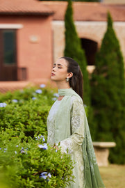 Farasha Sorine Summer Embroidered Lawn Unstitched 3Pc Suit - Pearl Mist