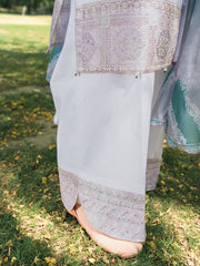 HemStitch The Garden Embroidered Lawn Unstitched 3Pc Suit - Pearl Petal
