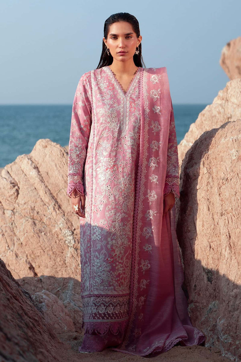 Afrozeh Summer Together Embroidered Lawn Unstitched 3Pc Suit - PEARLS