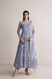 Farasha Fiorella Embroidered Chiffon Unstitched 3Pc Suit - Pearly Clouds