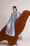 Farasha Fiorella Embroidered Chiffon Unstitched 3Pc Suit - Pearly Clouds