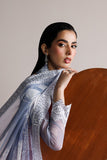 Farasha Fiorella Embroidered Chiffon Unstitched 3Pc Suit - Pearly Clouds