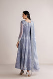 Farasha Fiorella Embroidered Chiffon Unstitched 3Pc Suit - Pearly Clouds
