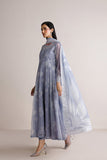 Farasha Fiorella Embroidered Chiffon Unstitched 3Pc Suit - Pearly Clouds