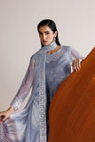 Farasha Fiorella Embroidered Chiffon Unstitched 3Pc Suit - Pearly Clouds