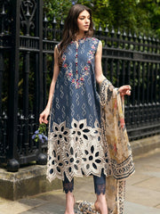 Hemline Odyssey by Mushq Embroidered Lawn Unstitched 3Pc Suit - Petale Symphony