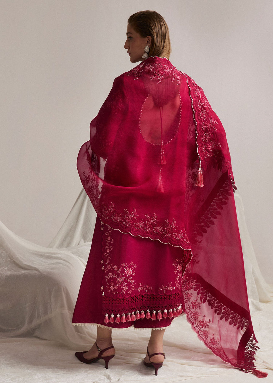 Hussain Rehar Embroidered Luxury Lawn Unstitched 3Pc Suit D-12 PELLE