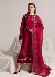 Hussain Rehar Embroidered Luxury Lawn Unstitched 3Pc Suit D-12 PELLE