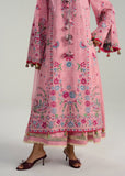 Hussain Rehar ZAN Unstitched Embroidered Lawn 3Pc Suit - Pembe