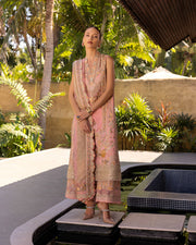 Faiza Saqlain Zinnia Embroidered Luxury Lawn Unstitched 3Pc Suit - Peony