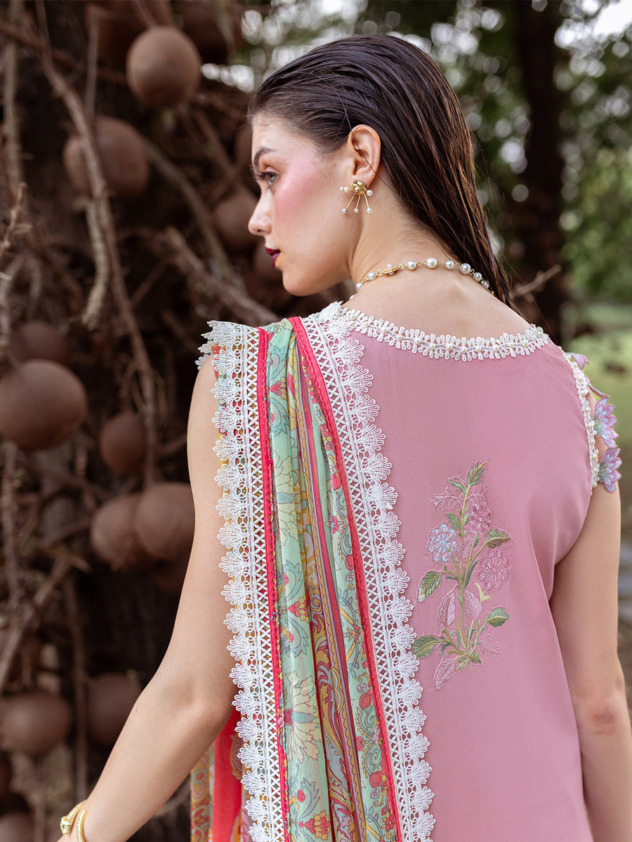 Roheenaz Dahlia Embroidered Lawn Unstitched 3Pc Suit RNZ-04B Peony