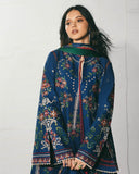Jugnu Lahore The Reserved View Embroidered Cotton Unstitched 3Pc Suit - Peroz