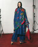 Jugnu Lahore The Reserved View Embroidered Cotton Unstitched 3Pc Suit - Peroz