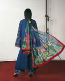 Jugnu Lahore The Reserved View Embroidered Cotton Unstitched 3Pc Suit - Peroz