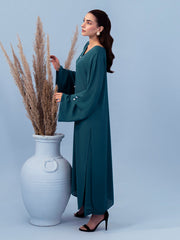 Hemstitch Georgette Affair Embroidered Georgette Stitched 2Pc Suit - Persian Blue