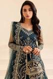 Farasha Luxury Formal Embroidered Net Unstitched 3Pc Suit - Petal Dream