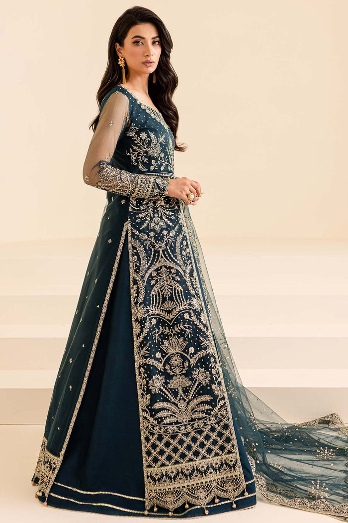 Farasha Luxury Formal Embroidered Net Unstitched 3Pc Suit - Petal Dream