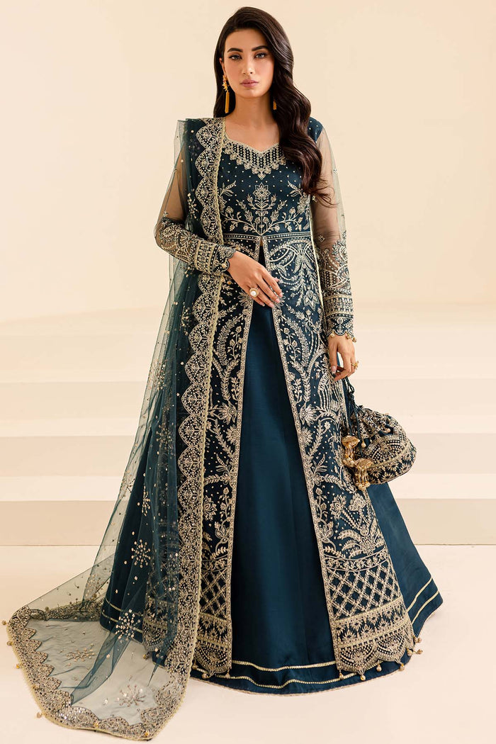 Farasha Luxury Formal Embroidered Net Unstitched 3Pc Suit - Petal Dream