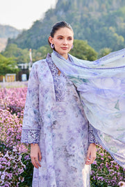 Farasha Summer Escape Embroidered Lawn Unstitched 3Pc Suit - Petal Hush