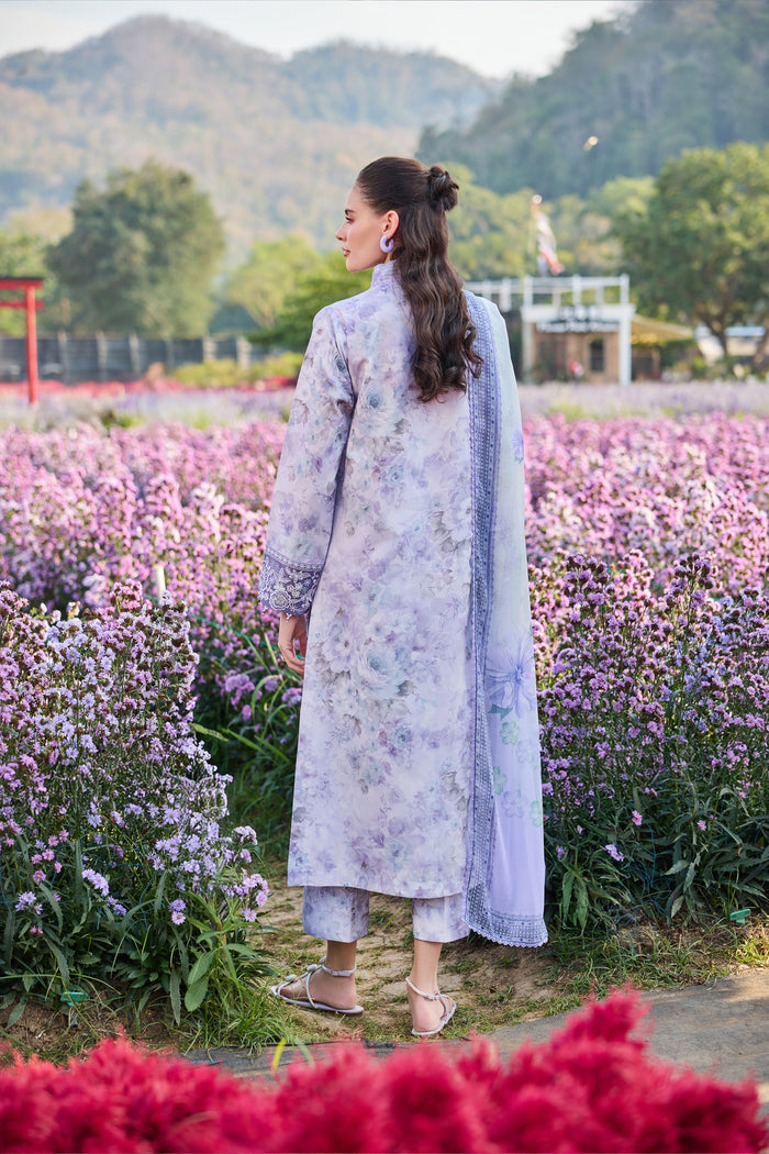 Farasha Summer Escape Embroidered Lawn Unstitched 3Pc Suit - Petal Hush