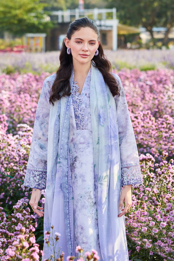 Farasha Summer Escape Embroidered Lawn Unstitched 3Pc Suit - Petal Hush