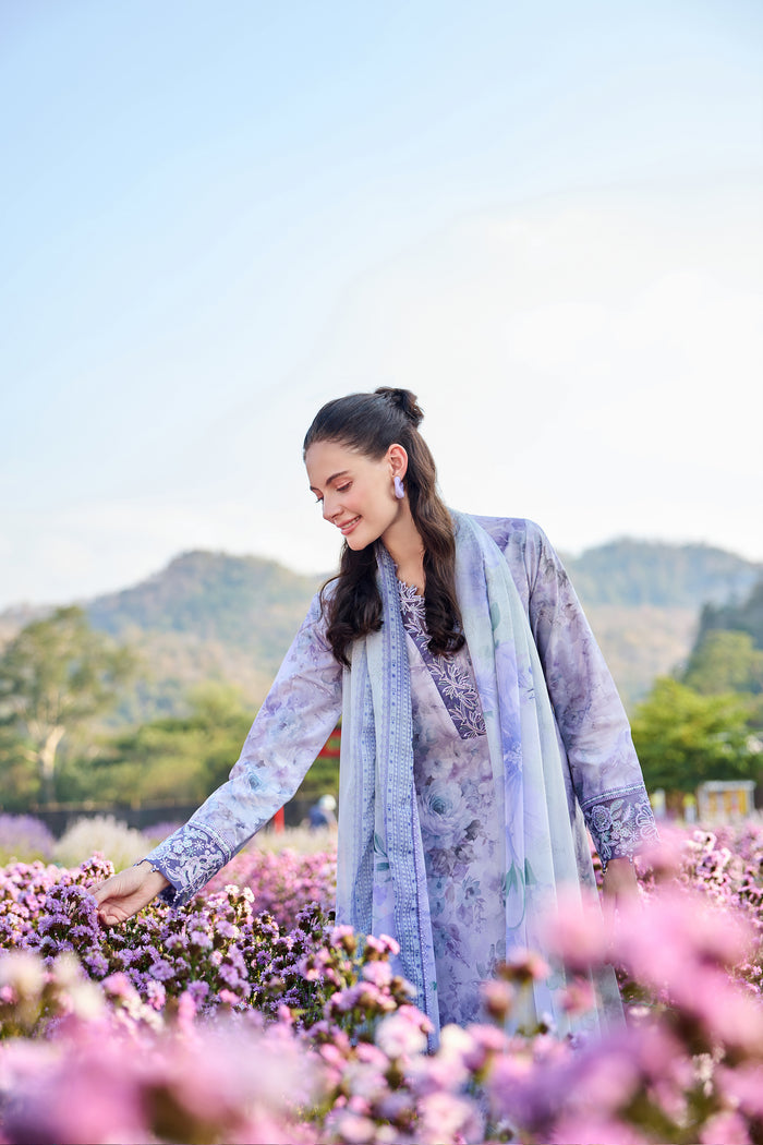 Farasha Summer Escape Embroidered Lawn Unstitched 3Pc Suit - Petal Hush