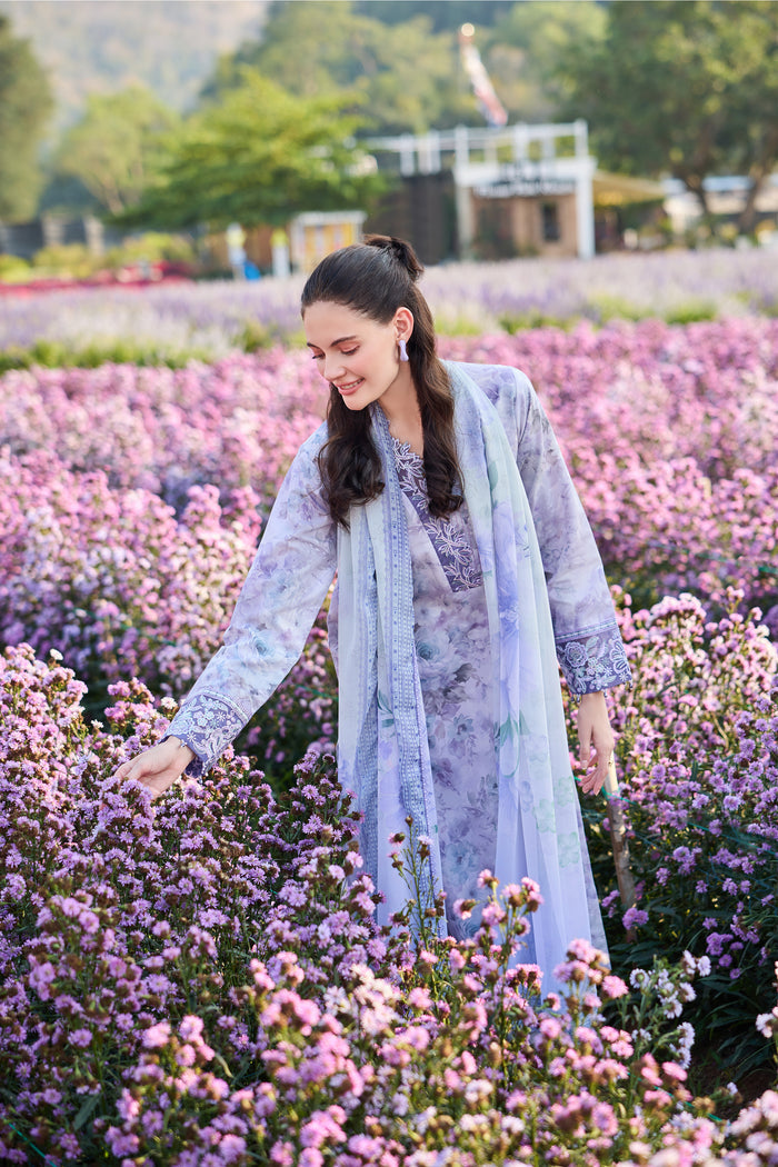 Farasha Summer Escape Embroidered Lawn Unstitched 3Pc Suit - Petal Hush