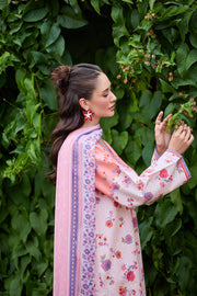 Farasha Summer Co Ords Printed Lawn Unstitched 3Pc Suit - Petal Luxe
