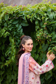 Farasha Summer Co Ords Printed Lawn Unstitched 3Pc Suit - Petal Luxe