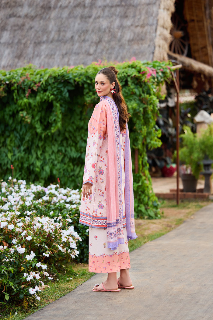 Farasha Summer Co Ords Printed Lawn Unstitched 3Pc Suit - Petal Luxe